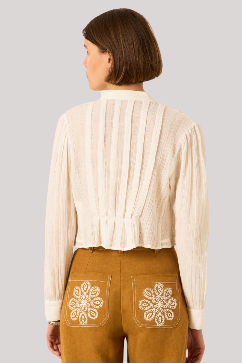 Alix of Bohemia - Ryland Pearl Dobby Shirt - WHTPEARL
