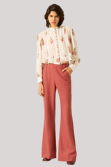 Alix of Bohemia - Ryland Persimmon Flower Shirt - OFFWHITE
