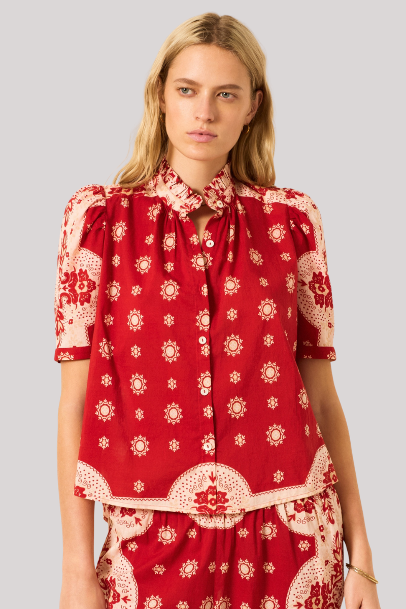 Alix of Bohemia - Winn Lava Bandana Shirt - REDLAVA