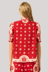 Alix of Bohemia - Winn Lava Bandana Shirt - REDLAVA