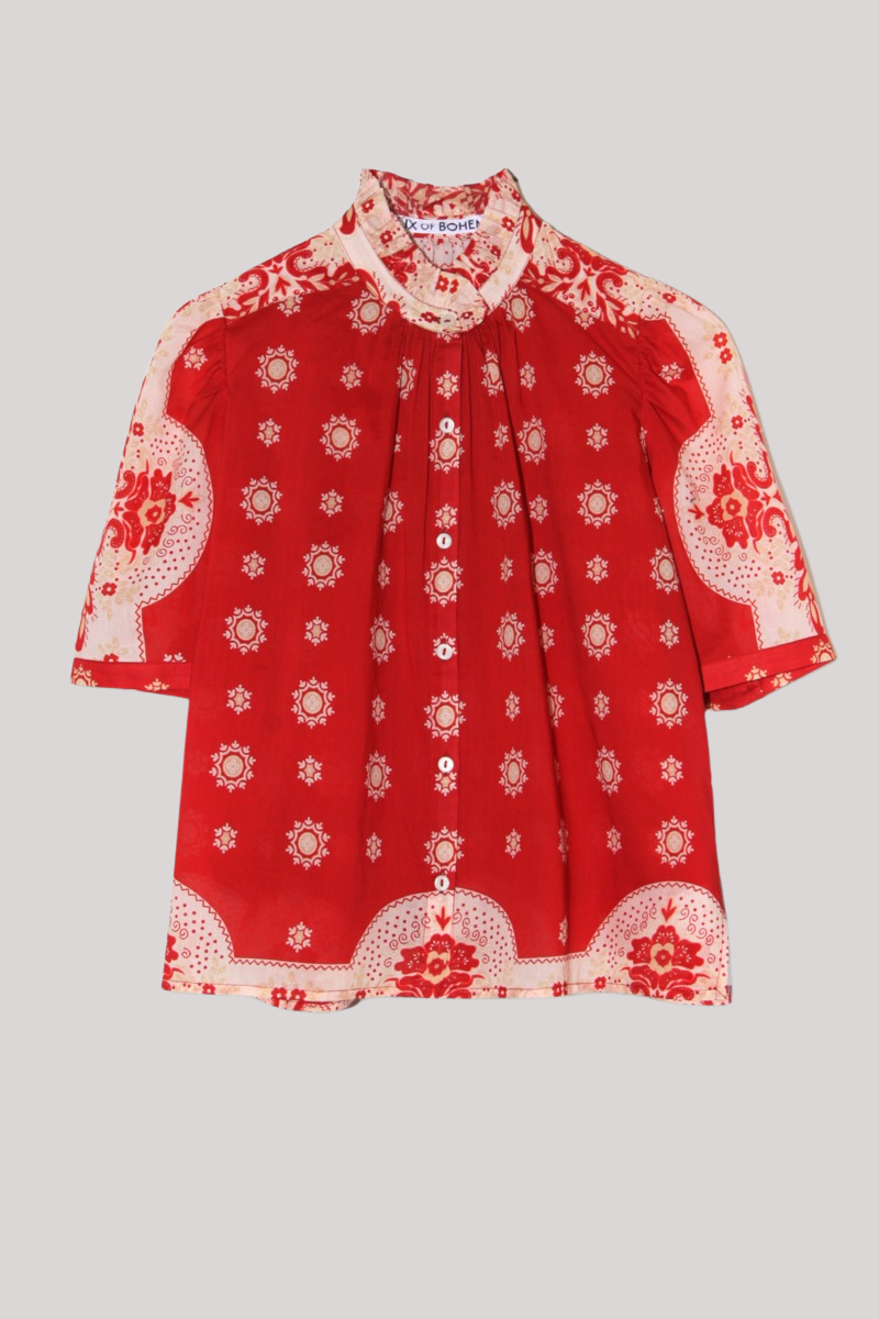 Alix of Bohemia - Winn Lava Bandana Shirt - REDLAVA