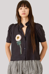Alix of Bohemia - Winn Pressed Daisy Shirt - BLACK