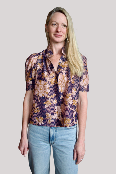 【U LAN】Wavy Bohemian Mix Short Sleeve Shirt Wavy Shirt – Wenjüe Lu