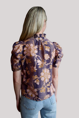 Alix of Bohemia - Winn Wavy Zinnia Shirt - BLUEZINN
