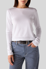 Amo - Jade Long Sleeve Tee - WHITE