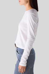 Amo - Jade Long Sleeve Tee - WHITE