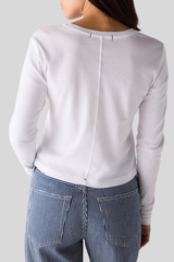 Amo - Jade Long Sleeve Tee - WHITE