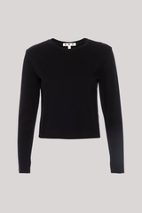 Amo - Linen Long Sleeve Babe Tee - BLACK