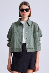 Apiece Apart - Cropped Trapeze Jacket - THYME