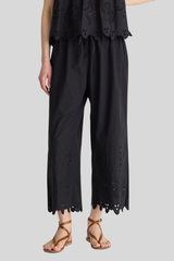Apiece Apart - Embroidered Kari Pull On Pant - BLACK