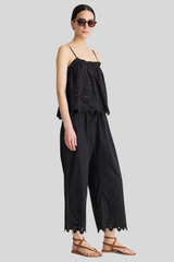 Apiece Apart - Embroidered Kari Pull On Pant - BLACK