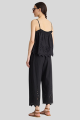 Apiece Apart - Embroidered Kari Pull On Pant - BLACK