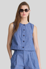 Apiece Apart - Godet Tank - CHAMBRAY