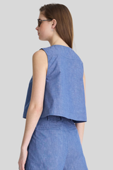 Apiece Apart - Godet Tank - CHAMBRAY