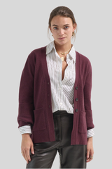 Arlo Mott - Bleeker Shaped Cardigan - EGGPLANT
