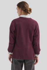Arlo Mott - Bleeker Shaped Cardigan - EGGPLANT