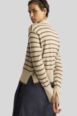 Arlo Mott - Broome Striped Polo - LATTESTR