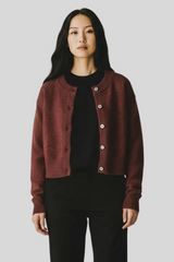 Autumn Cashmere - Cropped Cardigan - ROOTBEER