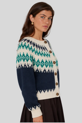 Autumn Cashmere - Fair Isle Cardigan - NVYCOMBO
