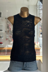 Autumn Cashmere - Mixed Stitch Tank - BLACK
