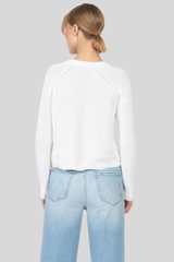 Autumn Cashmere - Scalloped-Hem Shaker Sweater - BLEACHWH