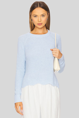 Autumn Cashmere - Scalloped-Hem Shaker Sweater - FREEZE