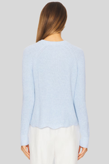 Autumn Cashmere - Scalloped-Hem Shaker Sweater - FREEZE