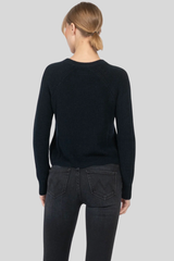 Autumn Cashmere - Scalloped-Hem Shaker Sweater - NAVYBLUE