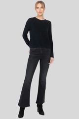 Autumn Cashmere - Scalloped-Hem Shaker Sweater - NAVYBLUE