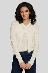Autumn Cashmere - Sheer Dot Cardigan - MUSLIN