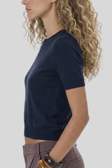 Autumn Cashmere - Shrunken Crew - NAVY