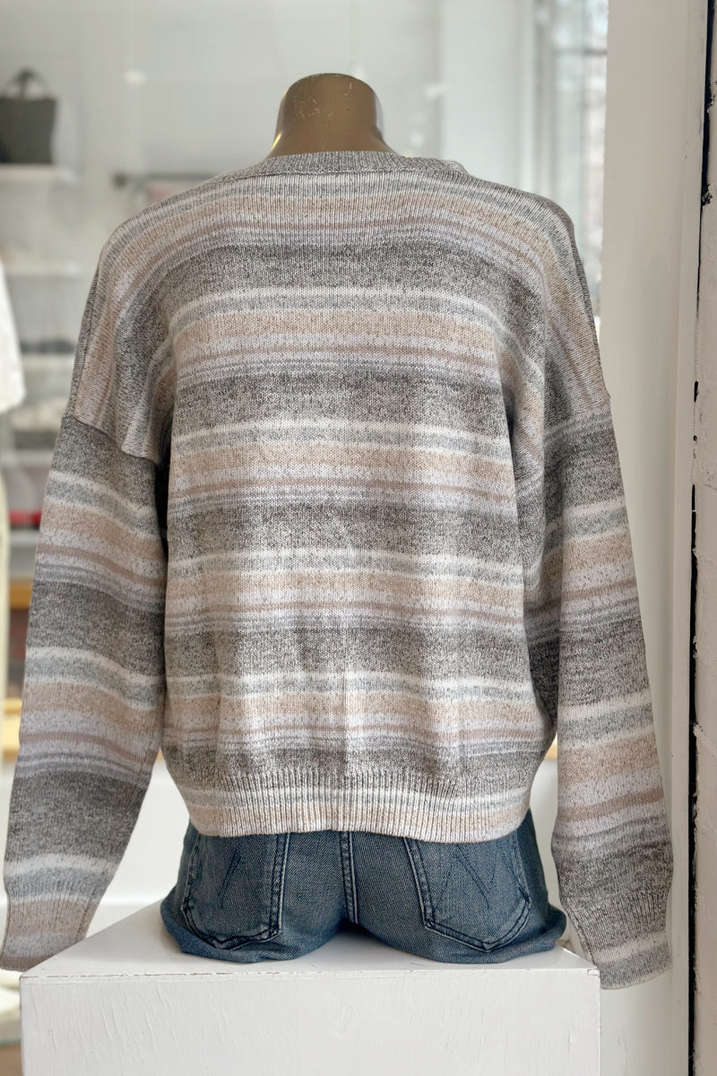 Autumn Cashmere - Space Dye V-Neck Cardigan - GRANITE