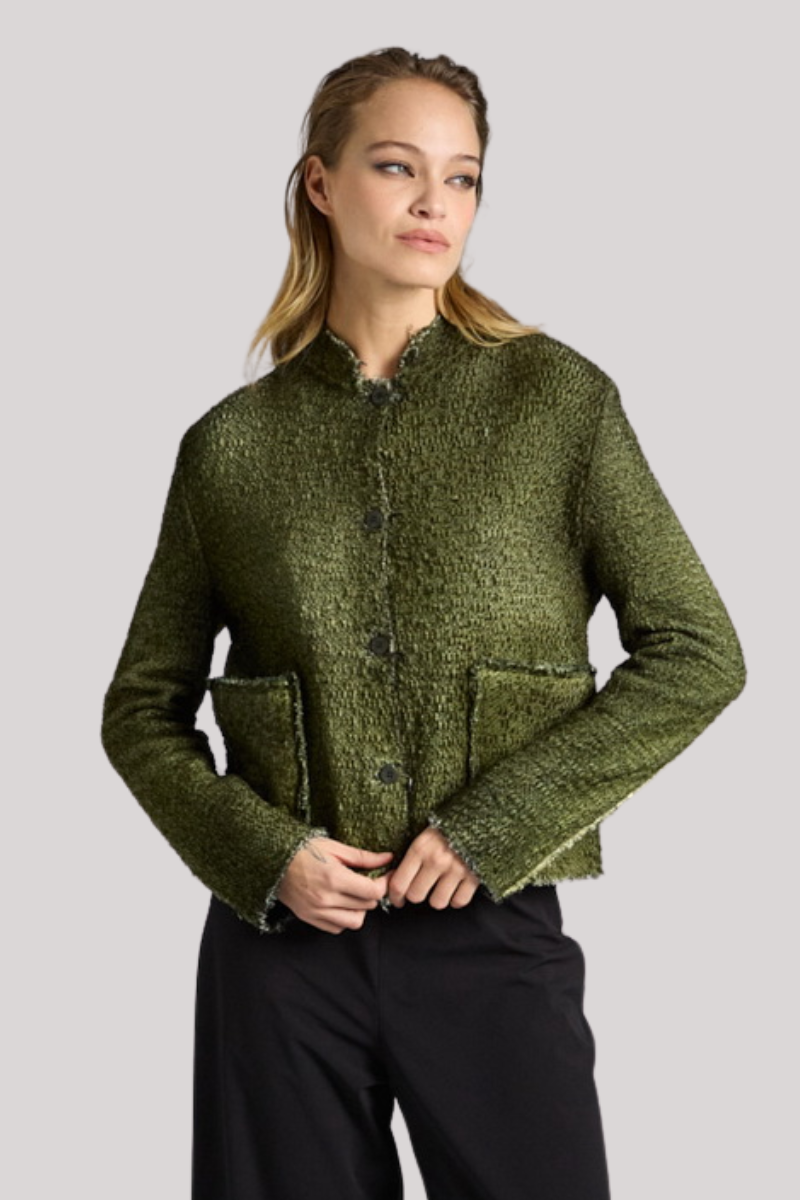 Avant Toi - Hand Painted Irregular Mat Stitch Jacket - NBRUGHIR
