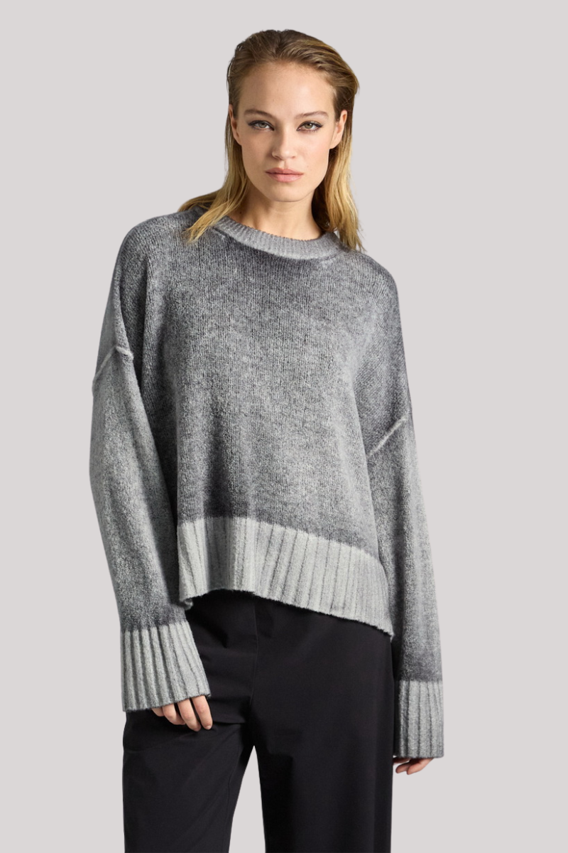 Avant Toi - Hand Painted Miniboucle’ Roundneck Pullover - HUSKY