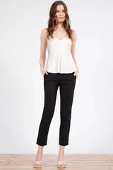Avenue Montaigne - Ben Linen Cuffed Pant - ESPRESSO