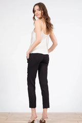 Avenue Montaigne - Ben Linen Cuffed Pant - ESPRESSO