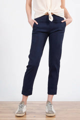 Avenue Montaigne - Ben Linen Cuffed Pant - NAVY