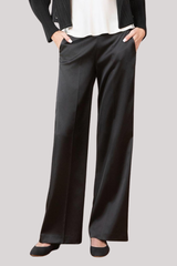 Avenue Montaigne - Carla Liquid Satin Pant - BLACK