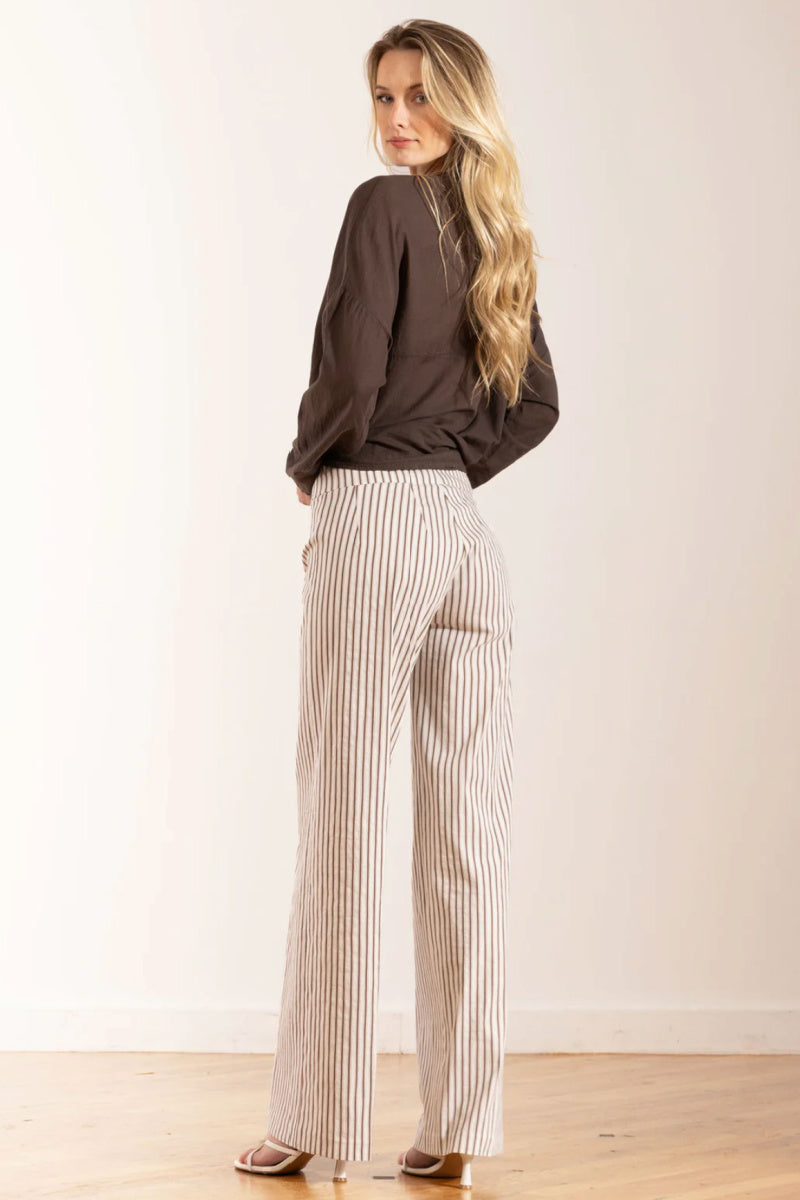 Avenue Montaigne - Flavia Bistro Striped Pant - COGNAC
