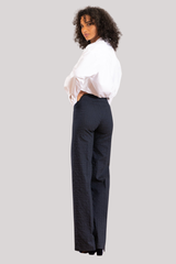 Avenue Montaigne - Flavia Seersucker Pant - NAVY