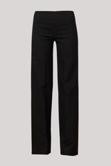 Avenue Montaigne - Flavia Seersucker Wide Leg Pant - BLACK