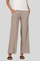 Avenue Montaigne - Grace Linen Solar Trouser - MUSHROOM