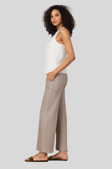 Avenue Montaigne - Grace Linen Solar Trouser - MUSHROOM
