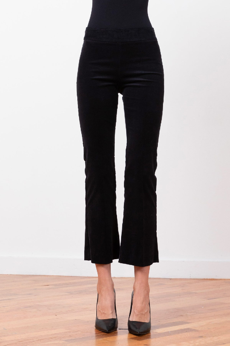 Avenue Montaigne - Leo Crop Corduroy Pant - BLACK