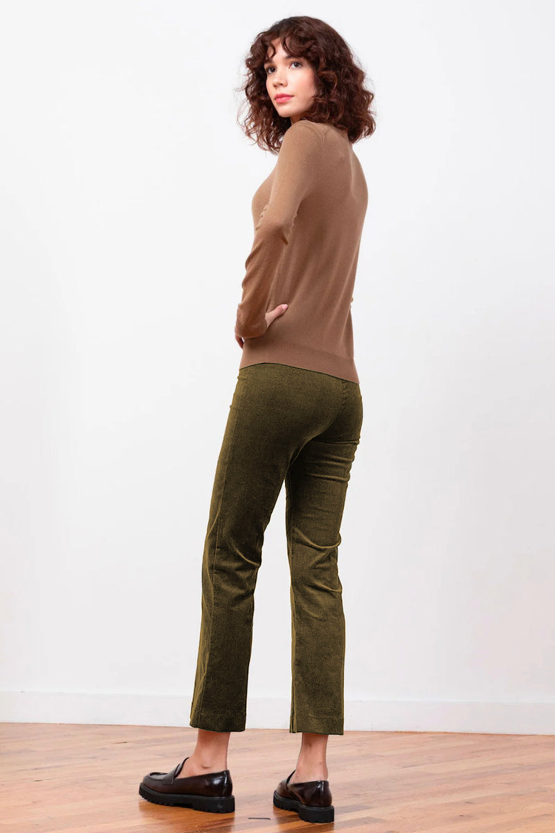 Avenue Montaigne - Leo Crop Corduroy Pant - OLIVE