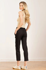 Avenue Montaigne - Tonic Stretch Linen Pants - BLACK