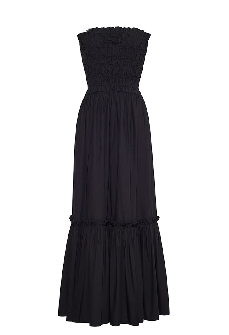 Cara Cara - Nayla Strapless Smocked Dress - BLACK