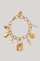 Chan Luu - Lock and Key Charm Bracelet - GOLD