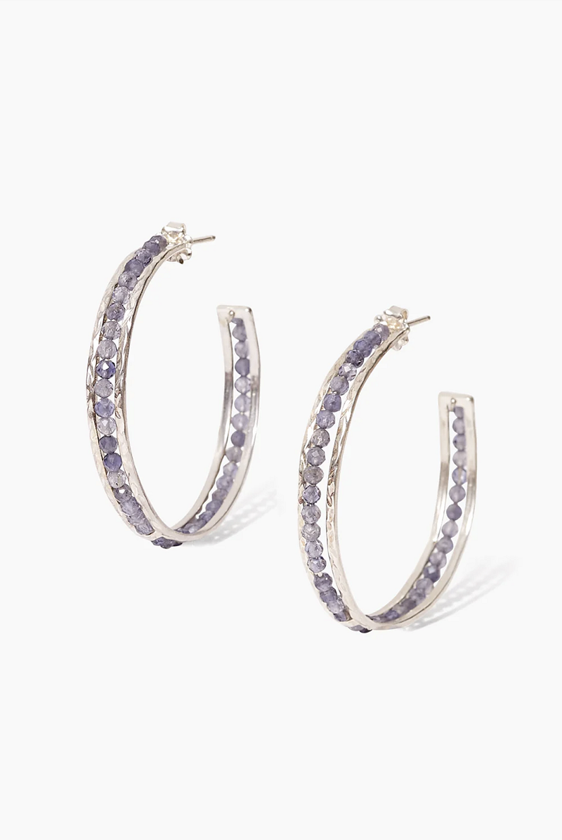 Chan Luu Sedona Hoop Earrings Iolite