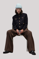 Circolo 1901 - Cropped Diagonal Jacket - BLUNAVY
